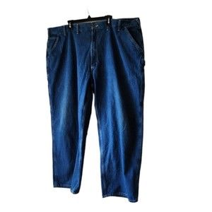 Carhartt Carpenter Jeans Blue Denim Workwear Mens 50X30 Dungaree Fit